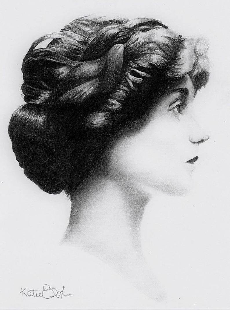 794x1068 Coco Chanel Side Portrait Drawing Etsy - Side Portrait Drawing