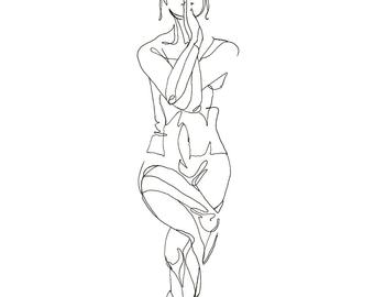 340x270 Drawing Stick Yoga Poses - Side Pose Drawing