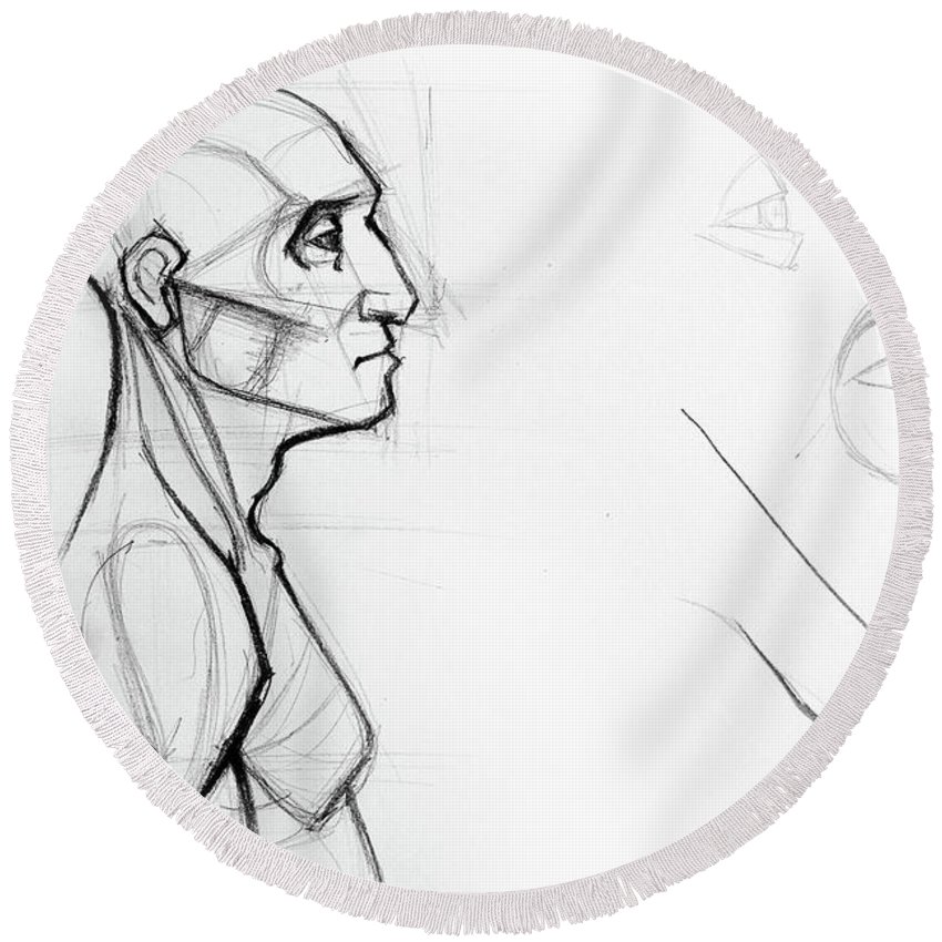 850x850 Outline Drawing Sketch Of Side Profile Of A Human Male Head - Side Profile Drawing