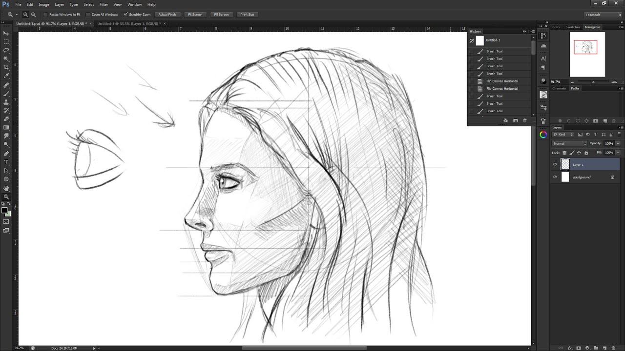 1280x720 How To Draw The Female Face Side View Drawing The Human Head - Side Profile Face Drawing