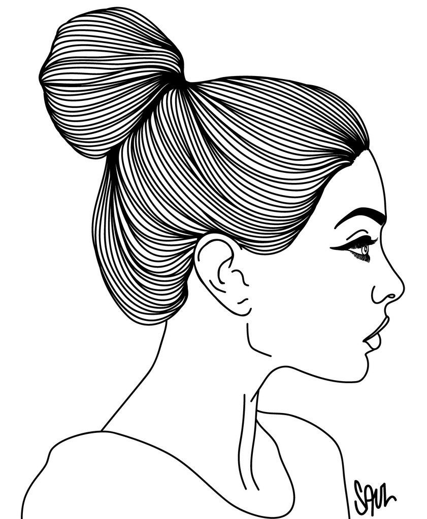 841x1024 Huge Collection Of 'female Face Profile Drawing' Download More - Side Profile Face Drawing