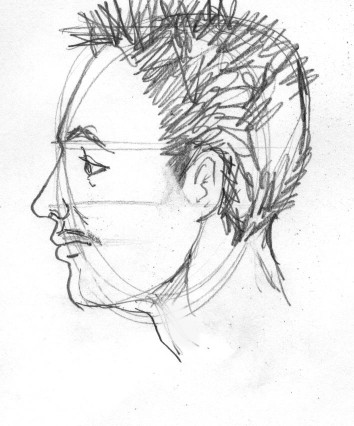 354x426 Pinkmeister Presents, Lesson, Draw The Face, Guideline Method - Side Profile Face Drawing