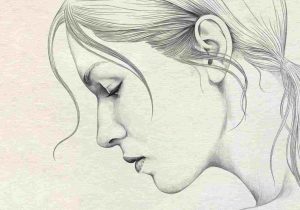 300x210 Rhcouk Pencil Sketch To Face Front View Girls Sketches - Side Profile Face Woman Drawing