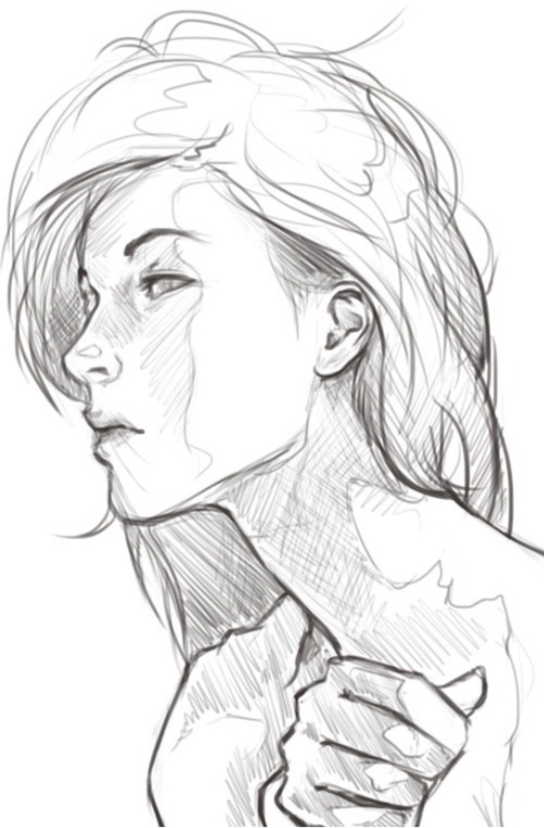 Side Profile Face Woman Drawing At Explore