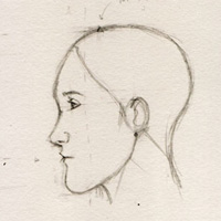 200x200 A Face The Side View - Side View Face Drawing