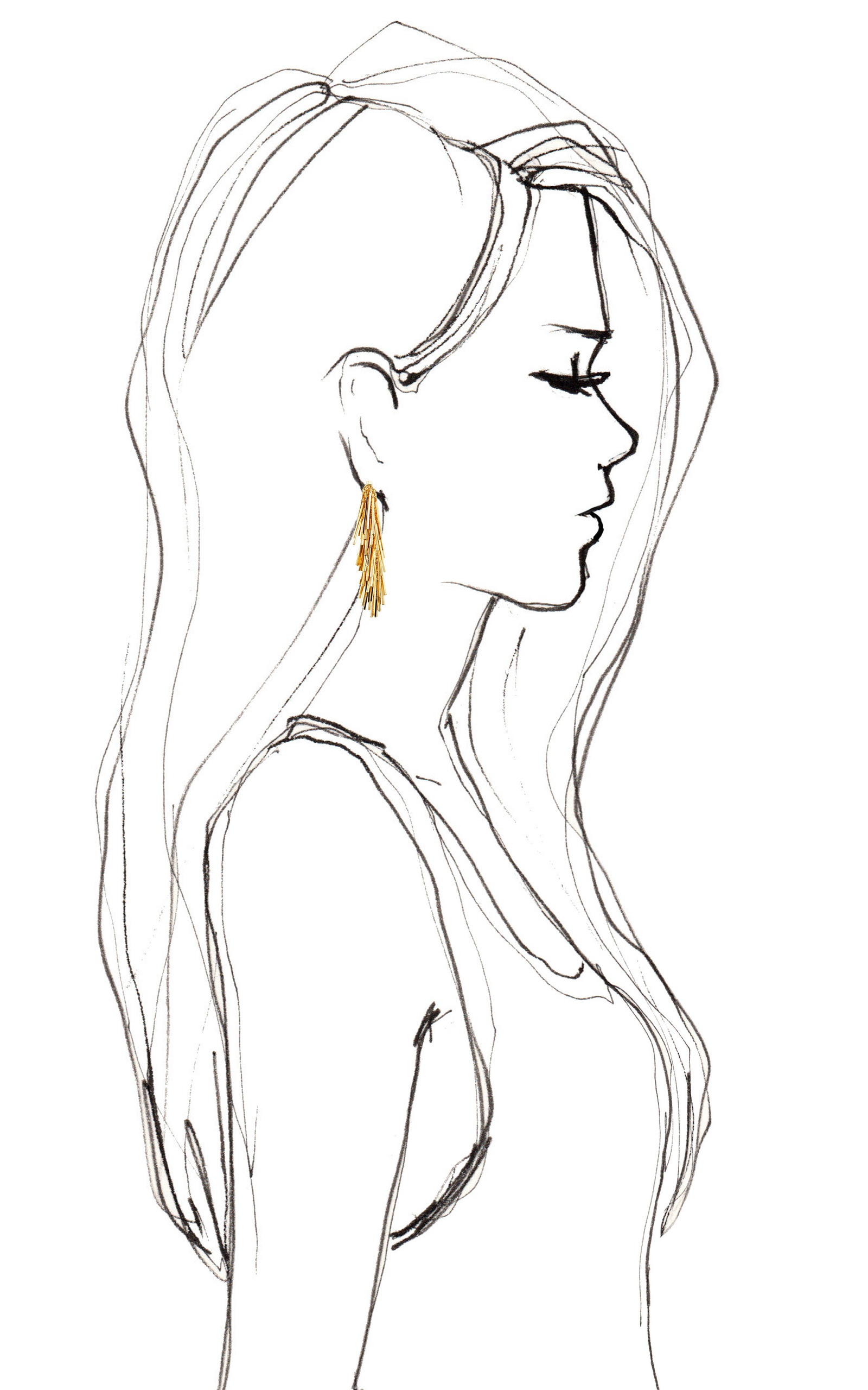 Creative Woman Sketch Side Profile Drawing for Adult