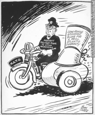 317x385 In The Sidecar Drawing, Cartoon John Collins - Sidecar Drawing