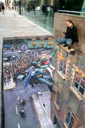 300x450 An Absolutely Insane Chalk Drawing On The Pavement Travel - Sidewalk Drawing