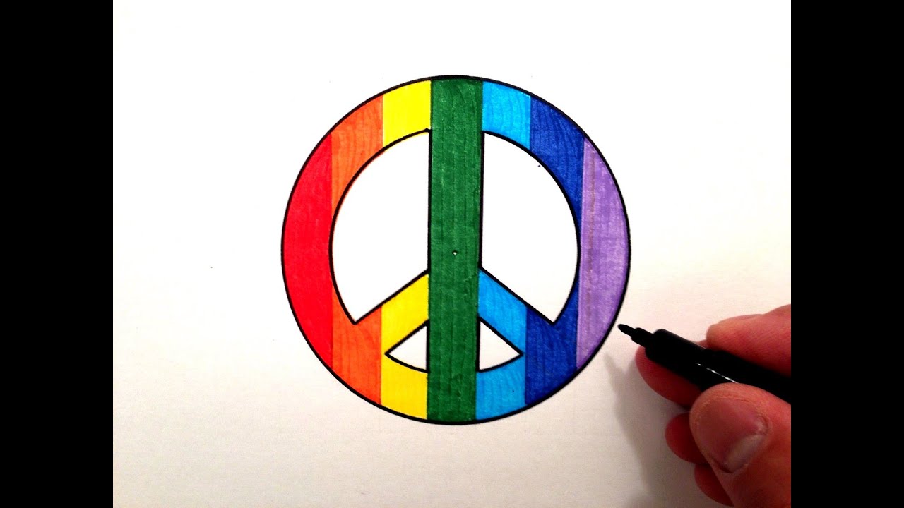 1280x720 How To Draw A Cool Peace Sign - Sign Drawing