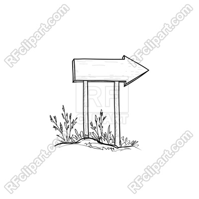 400x400 wooden road arrow sign vector image of icons and emblems - Sign Drawing