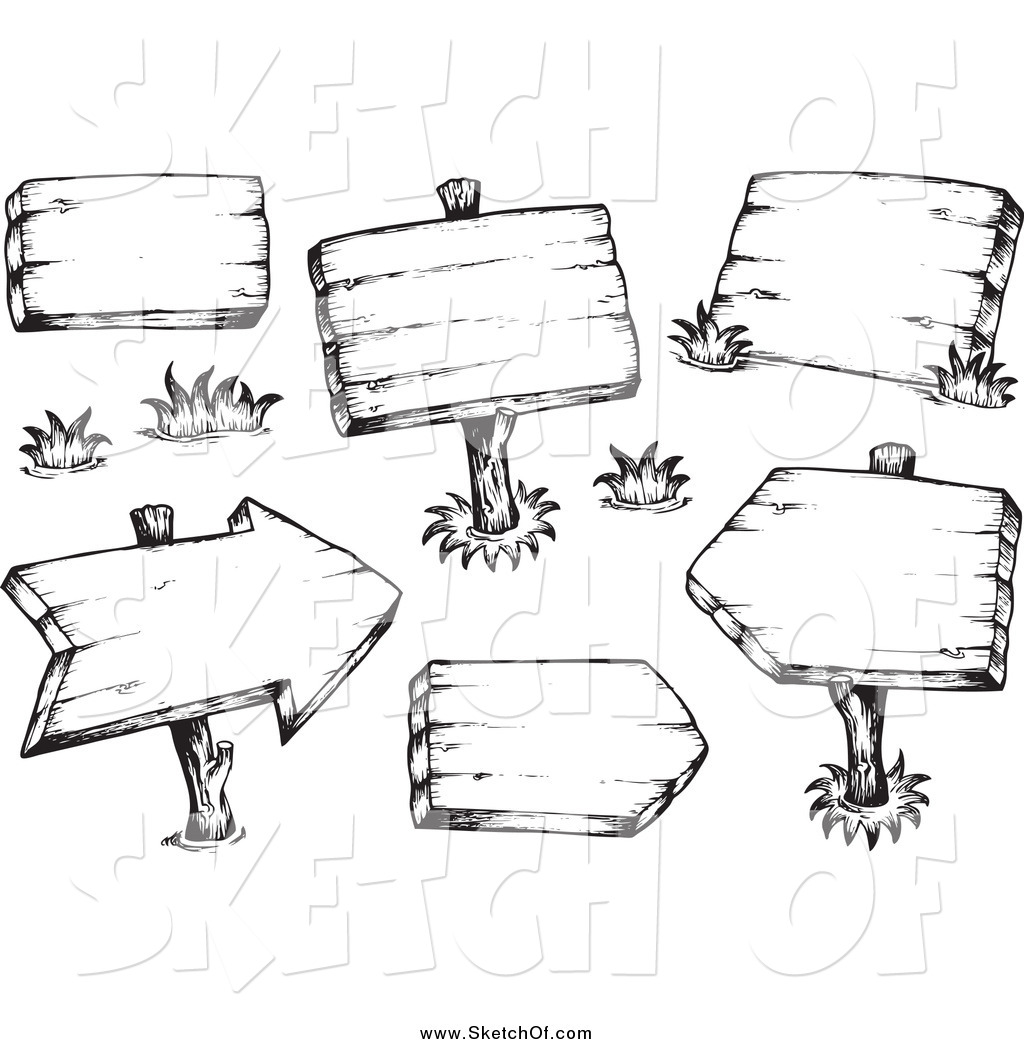 1024x1044 drawing of sketched wooden signs - Sign Drawing