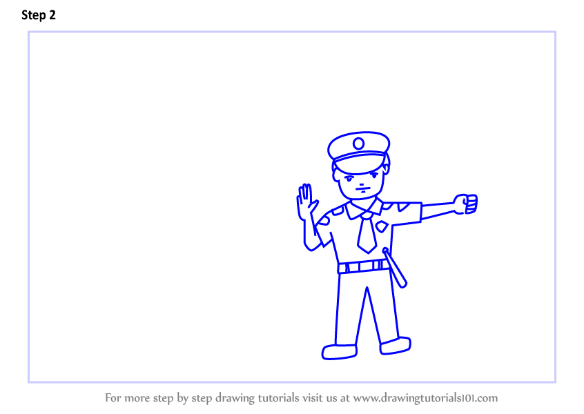846x600 learn how to draw traffic policeman - Signal Drawing