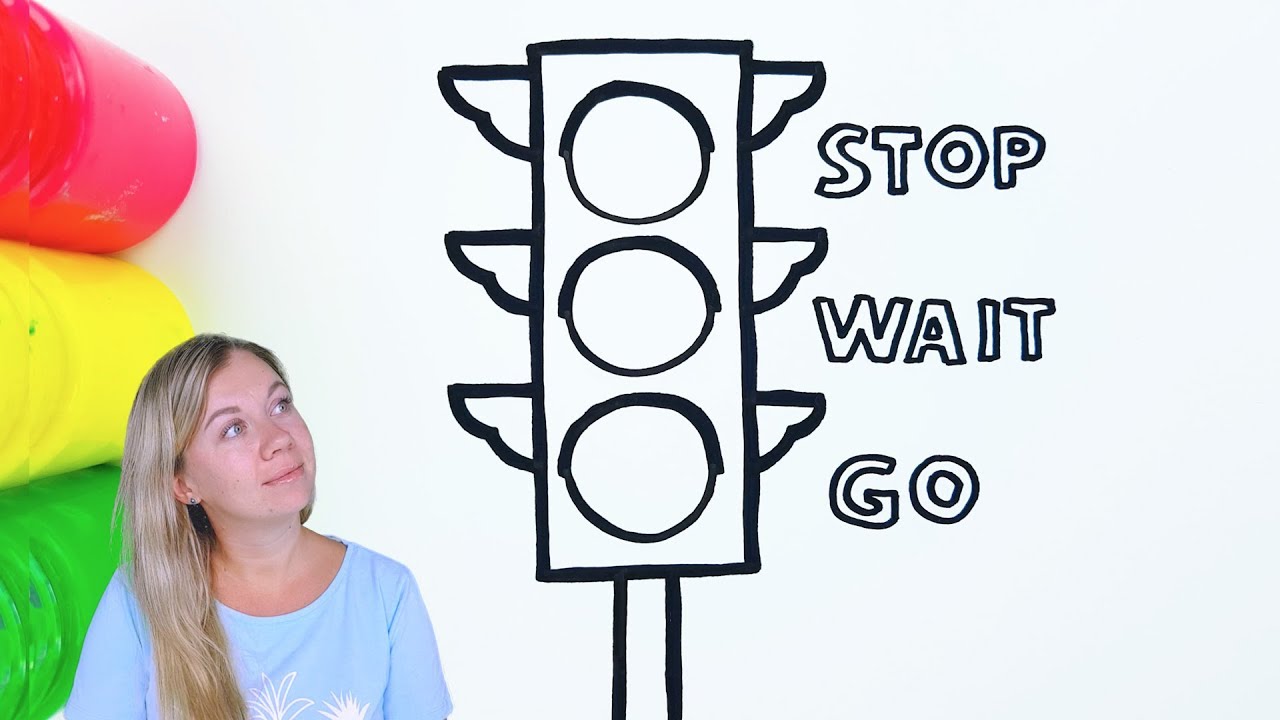 1280x720 traffic signal drawing for kids - Signal Drawing