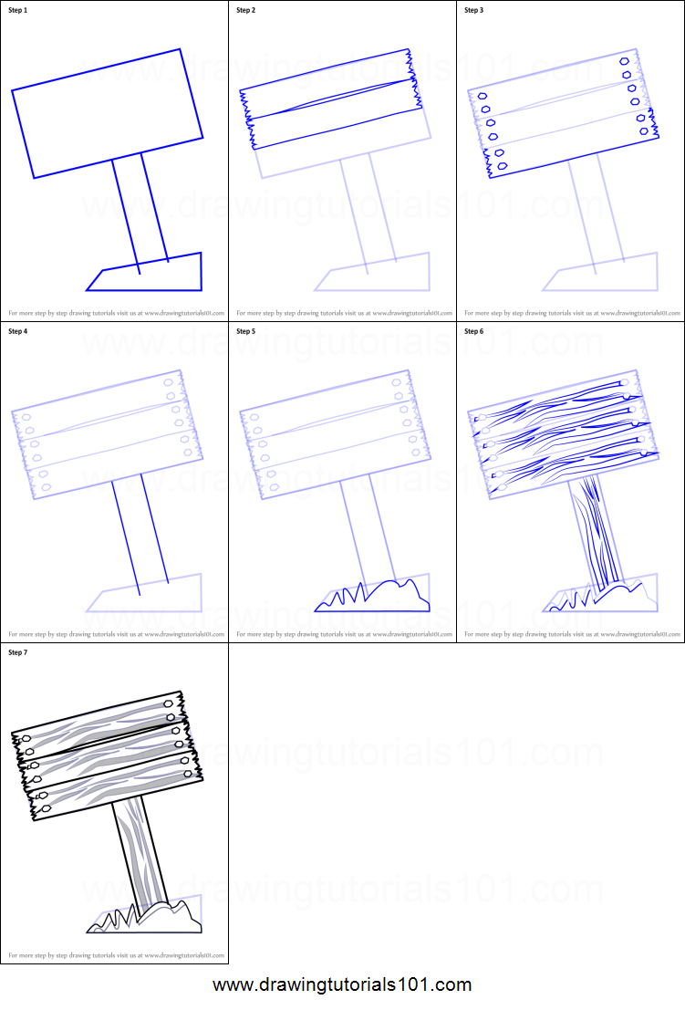 751x1107 How To Draw A Signpost Printable Step - Signpost Drawing