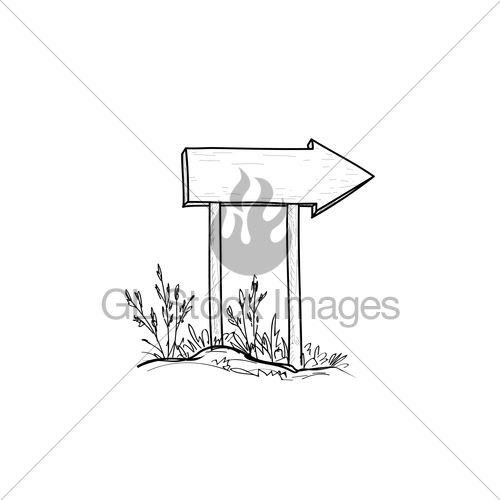 500x500 wooden road arrow sign hand drawn plank signboard outdo gl - Signpost Drawing
