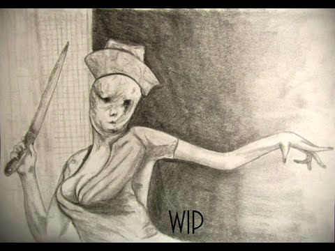 480x360 let's draw the nurse from silent hill time lapse - Silent Hill Drawings