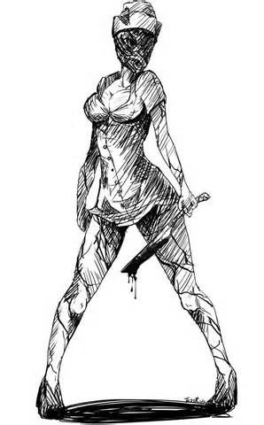 298x480 silent hill nurse sketch - Silent Hill Drawings