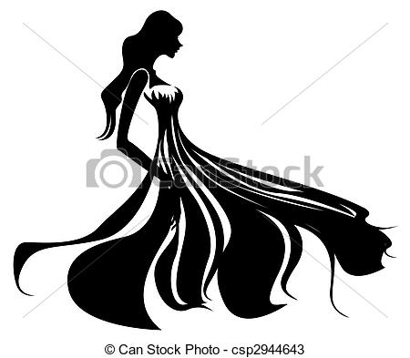 450x393 Illustration Drawing Of Beautiful Black Female Silhouette - Silhouette Drawing