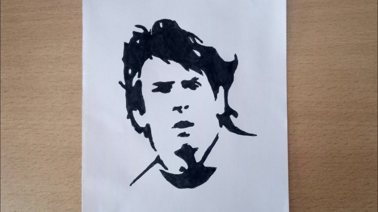 1280x720 lionel messi football player silhouette drawing fifa world cup - Silhouette Drawing