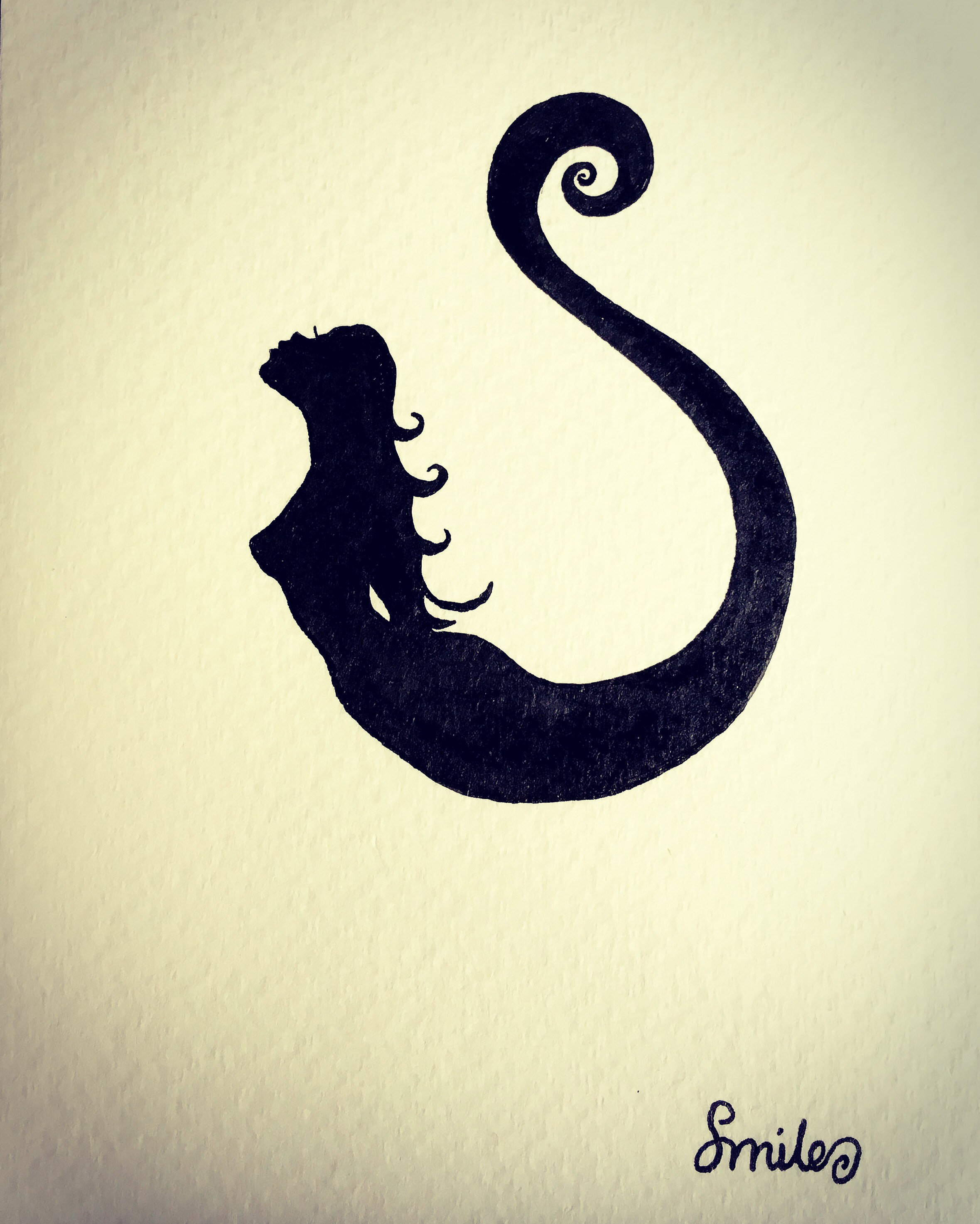 2359x2946 Original Mermaid Silhouette Drawing Etsy - Silhouette Drawing