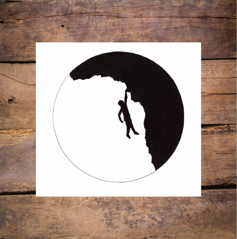 476x479 rock climber silhouette drawing signed print kodiak art llc - Silhouette Drawing