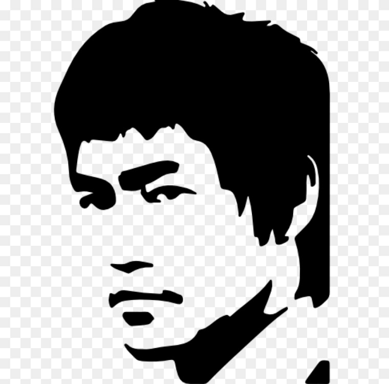 760x750 Stencil Silhouette Statue Of Bruce Lee Drawing Art Cc0 - Silhouette Drawing