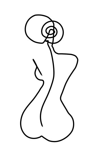 339x550 Woman Silhouette Drawing In One Line Posters - Silhouette Drawing