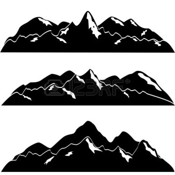 736x736 Mountain Silhouette Cliparts - Silhouette Drawing Ideas