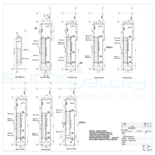 500x500 structural steel stair handrail drawings services - Silicon Drawing