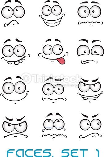337x509 arte vectorial cartoon faces with different emotions macetas - Silly Face Drawing