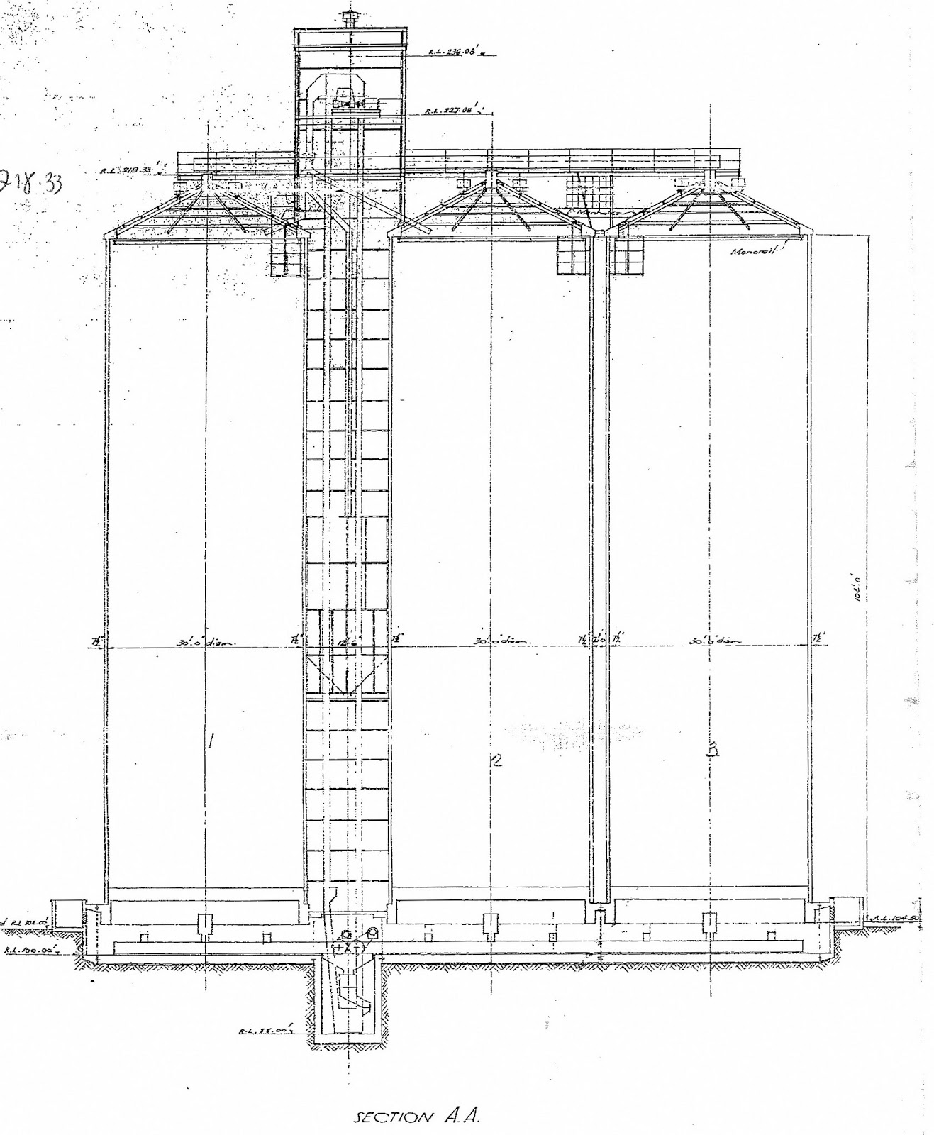 1317x1600 elevator drawing grain silo for free download - Silo Drawing