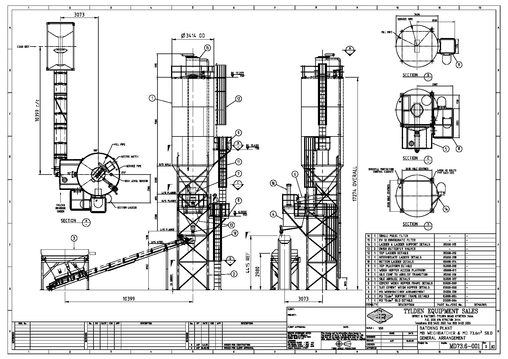 Cement Silo Cad Drawing