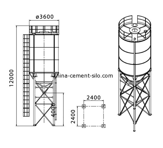 Цементный силос чертеж