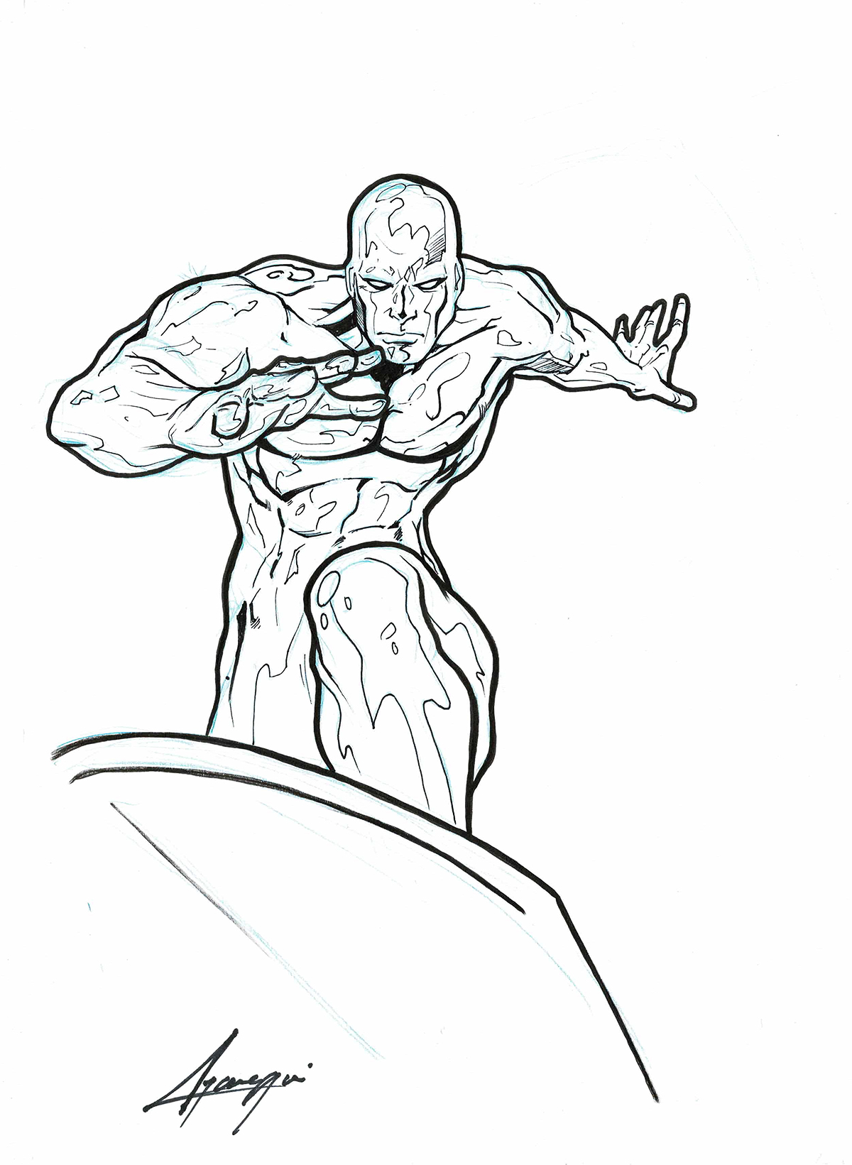 1200x1641 silver surfer - Silver Drawings