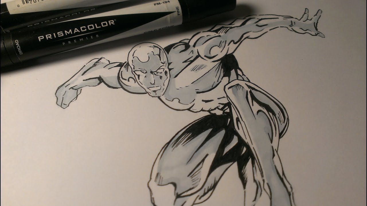 1280x720 drawing silver surfer, mavel comics - Silver Surfer Drawing
