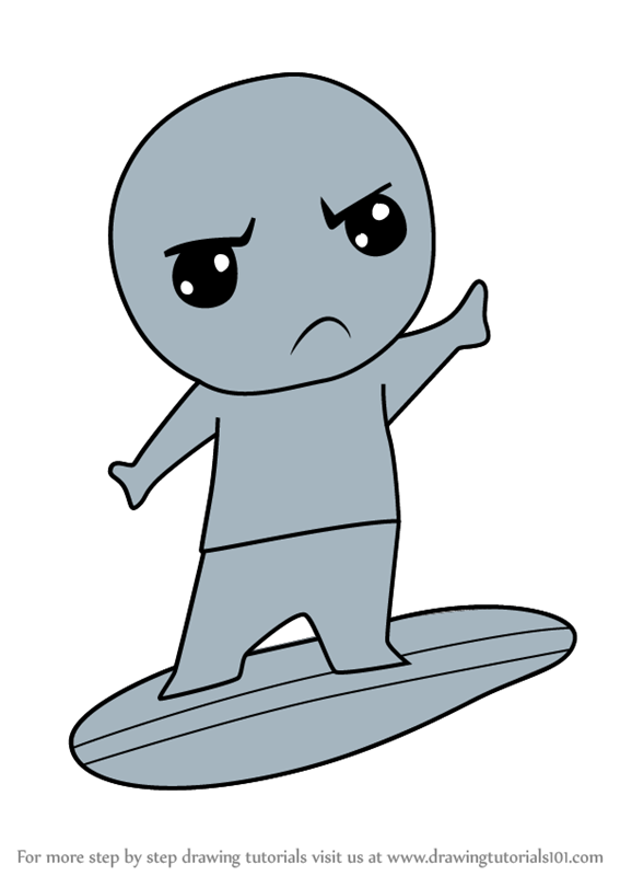 567x800 learn how to draw kawaii silver surfer - Silver Surfer Drawing