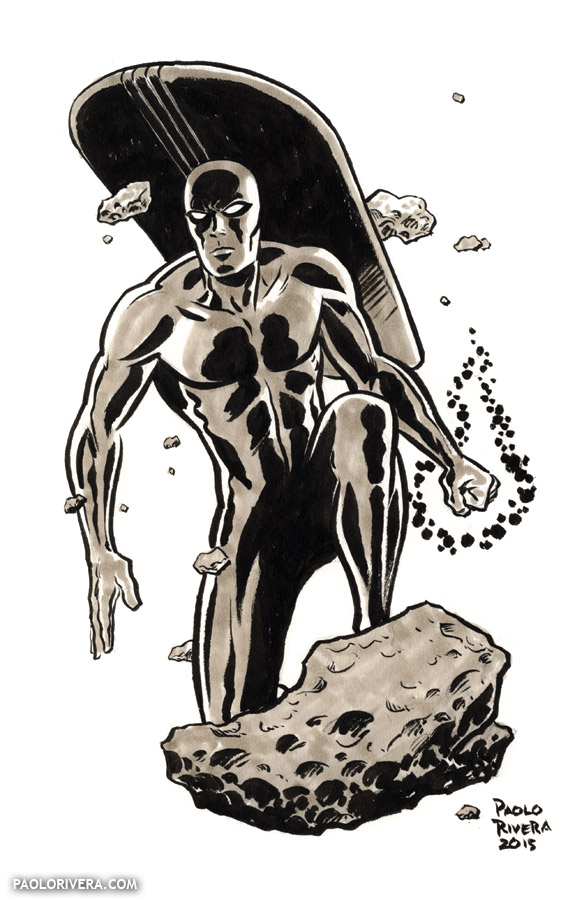 584x900 paolo rivera silver surfer drawing dangerous universe - Silver Surfer Drawing