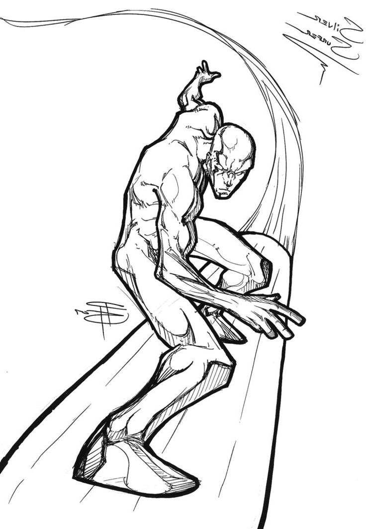 750x1065 top silver surfer gel pen drawing - Silver Surfer Drawing
