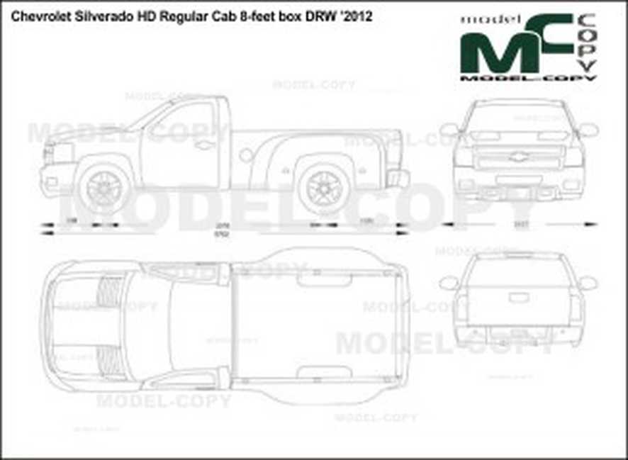 886x649 chevrolet silverado hd regular cab feet box drw - Silverado Drawing