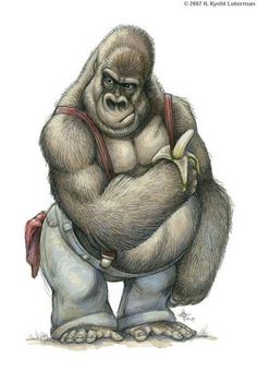 236x339 Best Gorilla Images Art Drawings, Monkeys, Draw - Silverback Gorilla Drawing