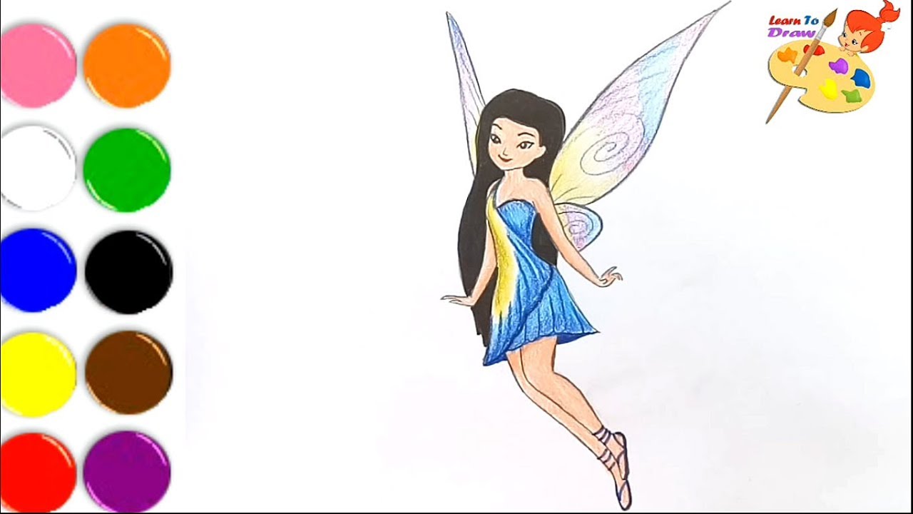 1280x720 How To Draw Silvermist From Tinkerbell Coloring Pages For Kids - Silvermist Drawing