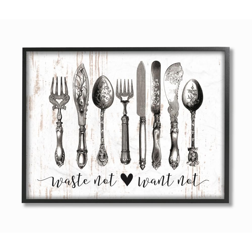 1000x1000 the stupell home decor collection in x in waste not want - Silverware Drawing