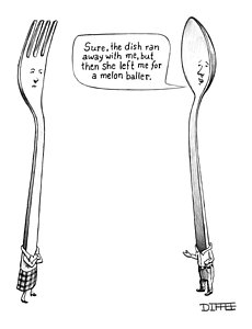 230x300 a spoon talks to a fork drawing - Silverware Drawing