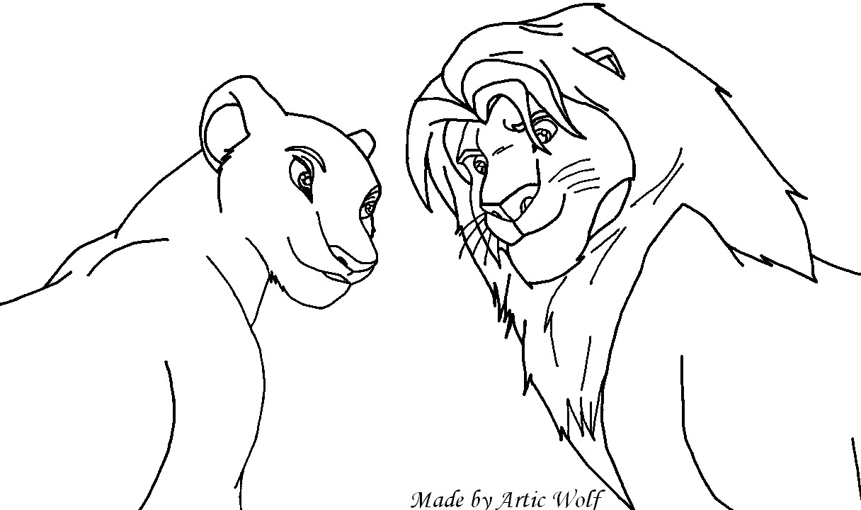 Cool Baby Lion King Drawings Simba And Nala.