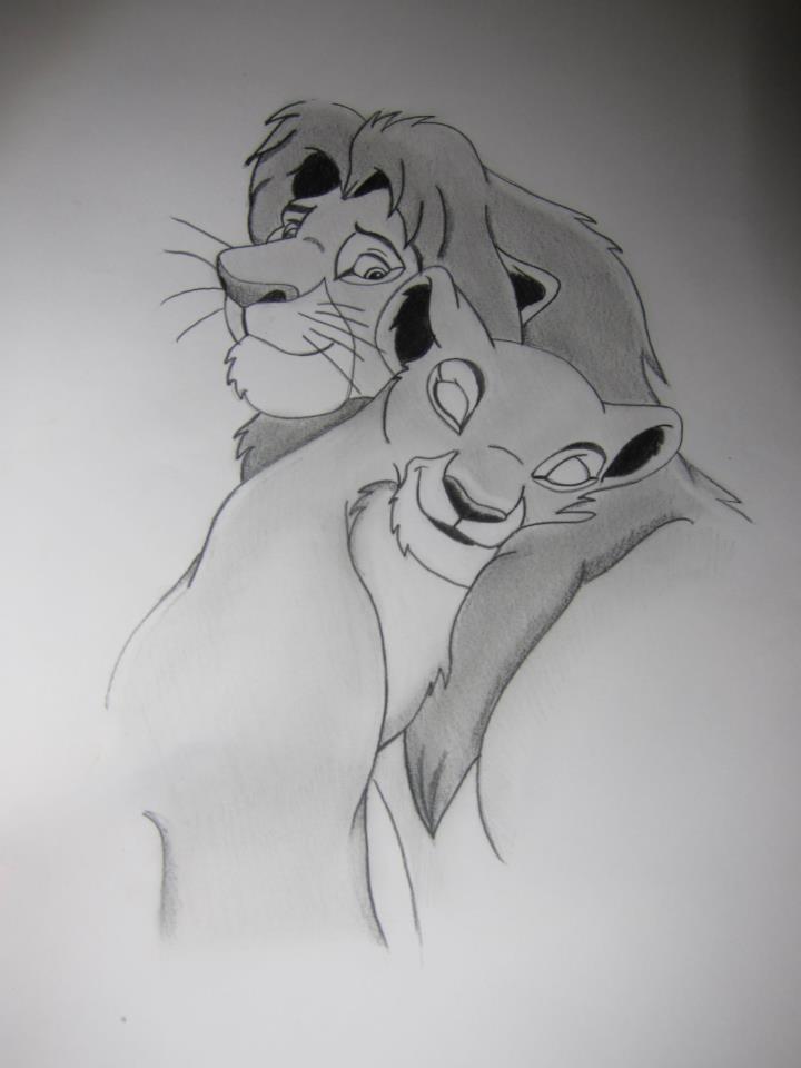Lion King Drawings Simba And Nala - Simba And Nala Drawing. 