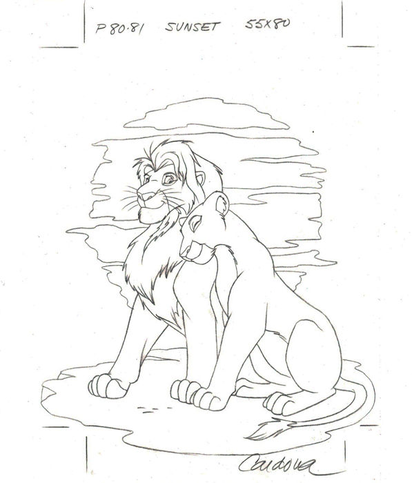 597x700 simba nala in love - Simba And Nala Drawing