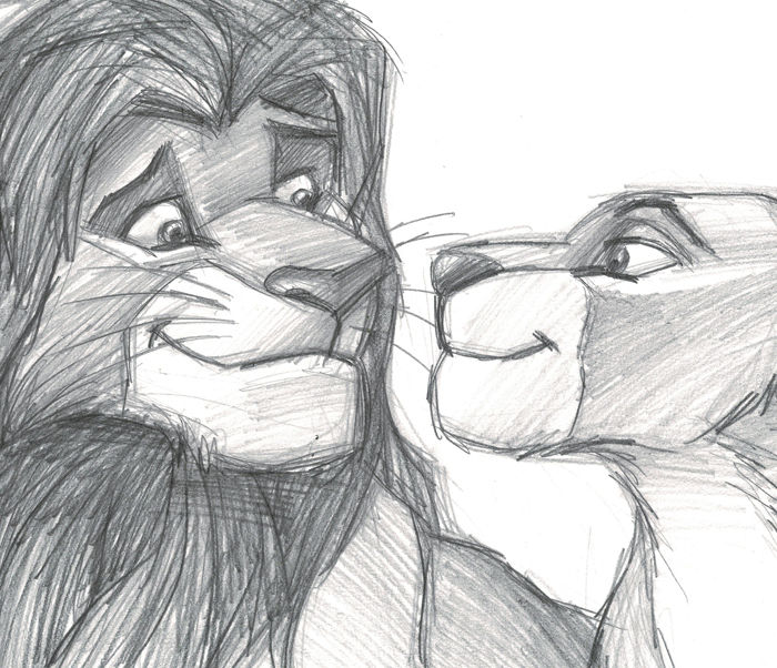 700x602 simba nala - Simba And Nala Drawing