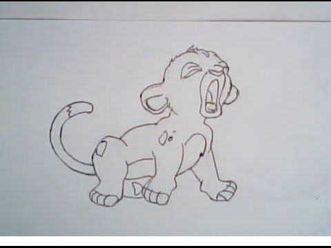 480x360 How To Draw Simba From Lion King - Simba Drawing