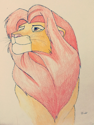 320x427 I Added Color To The Simba Drawing - Simba Drawing