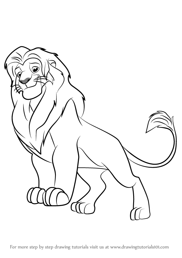 596x843 Learn How To Draw Simba From The Lion Guard - Simba Drawing